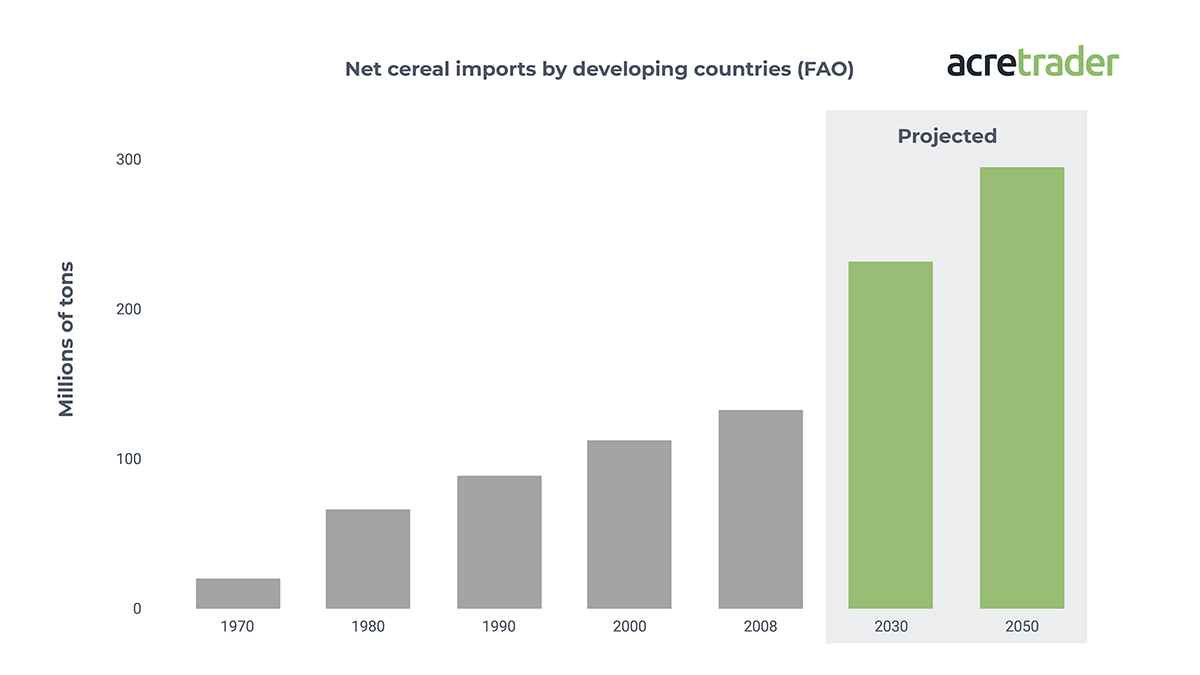 cereal imports by developing countries