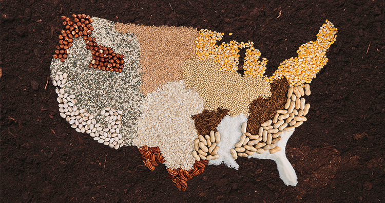 us agricultural regions represented by crop seeds